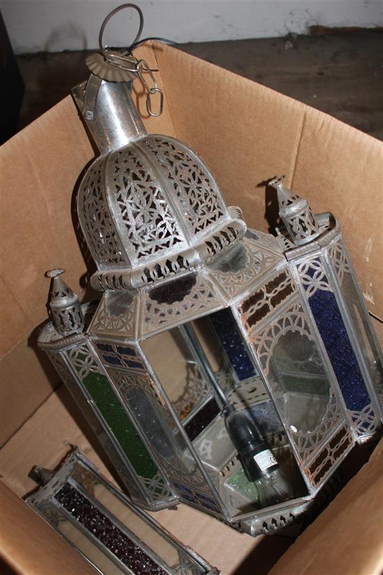 Stain glass Moorish lantern(-)